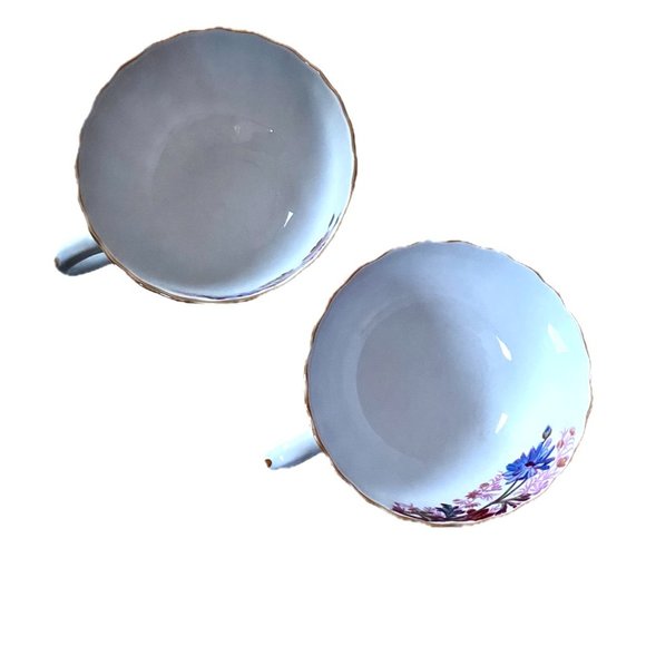 2 Spode Chelsea Garden Tea Cups Lot of 2 Trim Footed Handle EUC - Picture 9 of 12